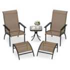 Costway 5 Pieces Adirondack Chair Set with Ottomans and Side Table-Coffee