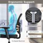 Costway Height-adjustable Drafting Chair with Adjustable Armrests and Footrest Ring-Black