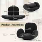 Costway Swivel Floor Chair with Adjustable Backrest and Armrests-Black