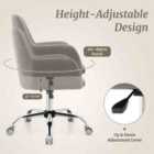 Costway Height-adjustable Reception Chair with Rolling Casters for Office-Grey