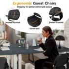 Costway Set of 4 Guest Chair with Padded Armrests for Conference Meeting Room-Black