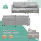 Costway Modern Loveseat 3-Seater Upholstered Sofa with Washable Cushion Covers-Grey