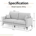 Costway 191cm Wide Upholstered Loveseat Sofa with Armrest and Pillows-Grey