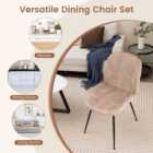 Costway Velvet Upholstered Dining Chair Set of 2 with Metal Base-Coffee