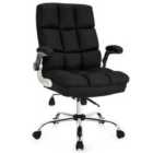 Costway Linen Upholstered Executive Chair with Ergonomic High Back-Black