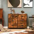 Costway Dresser with 6 Foldable Fabric Drawers Living Room Bedroom-Rustic Brown