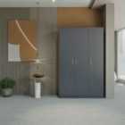 Seconique Dakota 3 Door Wardrobe - Dark Grey