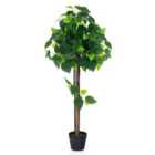 Costway Artificial Hydrangea Tree Fake Potted Silk Tree with Realistic Hydrangea Leaves