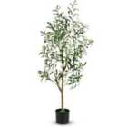Costway 130cm Tall Artificial Olive Tree with Realistic Fruits-1 Pack