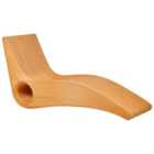 Beliani Rattan Sun Lounger Light Wood AIROLE