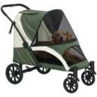 PawHut Easy Folding Pet Stroller for Large Dogs, Dark Green