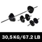 Vidaxl Barbell +2 Dumbbell Set 30.5Kg