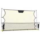 Vidaxl Football Rebounder Net Black And Yellow 183X85X120 Cm Polyester