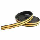 Dunnet Tools 5M Anti-collision Door & Window Seal Weather Strip Tape Doors Windows Draught Excluder Self-adhesive Rubber D Type Epdm Foam Strip Seal Weather Draught Proof (e Type Black 5Mtr X 4Mm)