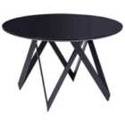 Beliani Dining Table OXHILL Black 120 cm 120 cm