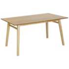 Beliani Dining Table VARLEY Natural Ash Wood 150 cm 90 cm