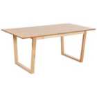 Beliani Dining Table CAMDEN Light Ash Wood 180 cm 95 cm