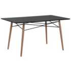 Beliani Dining Table BIONDI Black 140 cm 80 cm