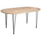 Beliani Dining Table CAVELL Light Brown 160 cm 90 cm