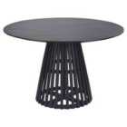 Beliani Dining Table MESILLA Black 120 cm 120 cm Acacia Wood