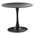 Beliani Dining Table BOCA Black Marble 90 cm 90 cm