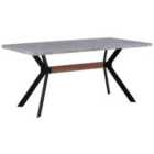 Beliani Dining Table BENSON Grey Concrete Effect 160 cm 90 cm