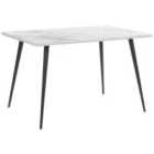 Beliani Dining Table SANTIAGO White 120 cm 80 cm