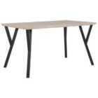 Beliani Dining Table BRAVO Light Brown 140 cm 80 cm