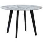 Beliani Dining Table MOSBY Marble 110 cm 110 cm
