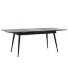 Beliani Extending Dining Table MALDON Black 160/200 cm 90 cm