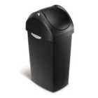 Simplehuman 40L Swing Lid Bin, Black Plastic