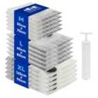 Harbour Housewares Vacuum Storage Bags with Hand Pump - 3 Sizes - White - Pack of 15