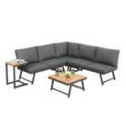 Home Garden Direct Monaco - Lounge Corner Sofa Set - Black - Transforms into x2 Sunbeds