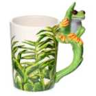 Puckator Tree Frog with Foliage Decal Ceramic Shaped Handle Mug