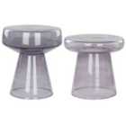 Beliani Set of 2 Side Tables LAGUNA/CALDERA Glass Grey