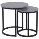 Beliani Set of 2 Side Tables DIXIE Grey Concrete Effect