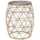 Beliani Side Table HALSEY Gold