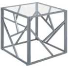 Beliani Side Table ORLAND Glass Silver