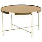 Beliani Side Table LUCEA Tempered Glass Gold