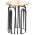 Beliani Side Table WILLS Mango Wood Brown/ Black