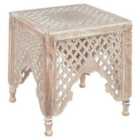 Beliani Side Table KADMA Mango Wood Light Brown