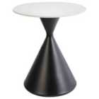 Beliani Side Table HAIWEE Ceramic Black/ White