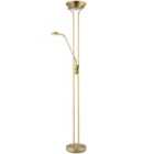 LED Mother and Child Floor Lamp in Antique Brass with Rotary Dimmer Switches