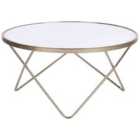 Beliani Coffee Table MERIDIAN Tempered Glass White/ Gold