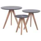 Beliani Set of 3 Coffee Tables VEGAS Grey