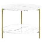 Beliani Coffee Table REVA White Marble
