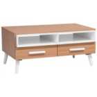 Beliani Coffee Table ALLOA Light Brown/ White with Storage