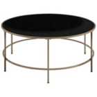 Beliani Coffee Table FLORENCE Glass Black/ Gold