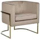 Beliani Armchair Sirkka Velvet Taupe