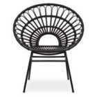 Interiors by Premier Java Black Natural Rattan Flared Back Chair